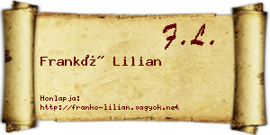 Frankó Lilian névjegykártya